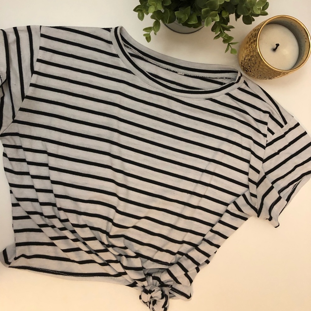 Cropped, stripped tee